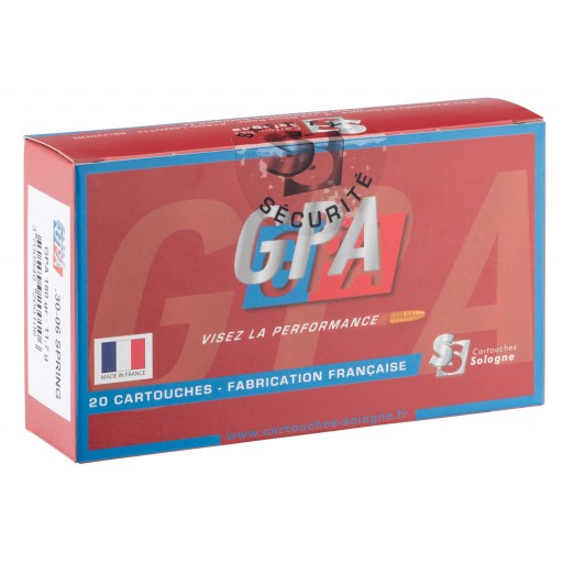 Cartouches à percussion centrale Sologne .30-06 Springfield Win à balle GPA