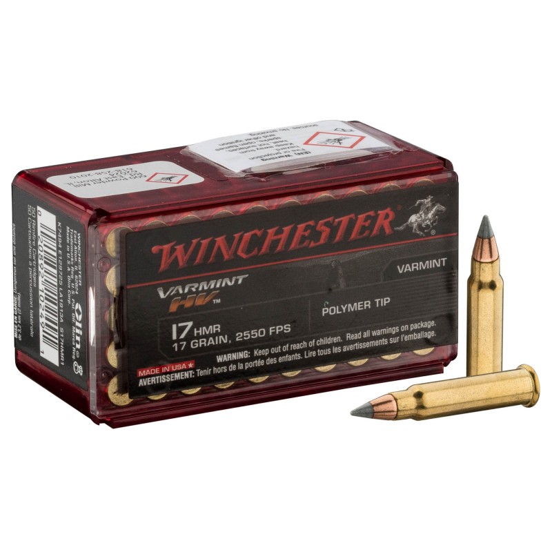 Boîte de 50 Cartouches 17 HMR Winchester Varmint HV