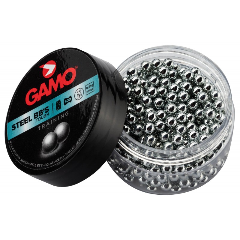 Boite de 500 billes acier Gamo - calibre 4,5mm BBs