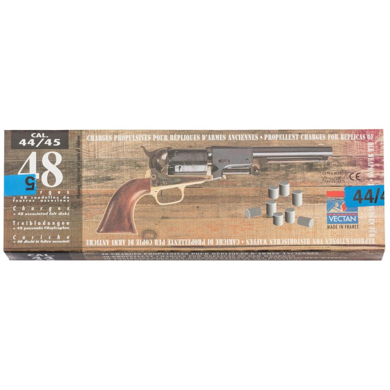 Pack Poudre Noire CALIBRE 44/45 (48 charges + 48 bourres feutres)