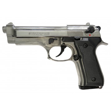 Pack Pistolet à blanc Kimar type Beretta 92 FS Chromé-...
