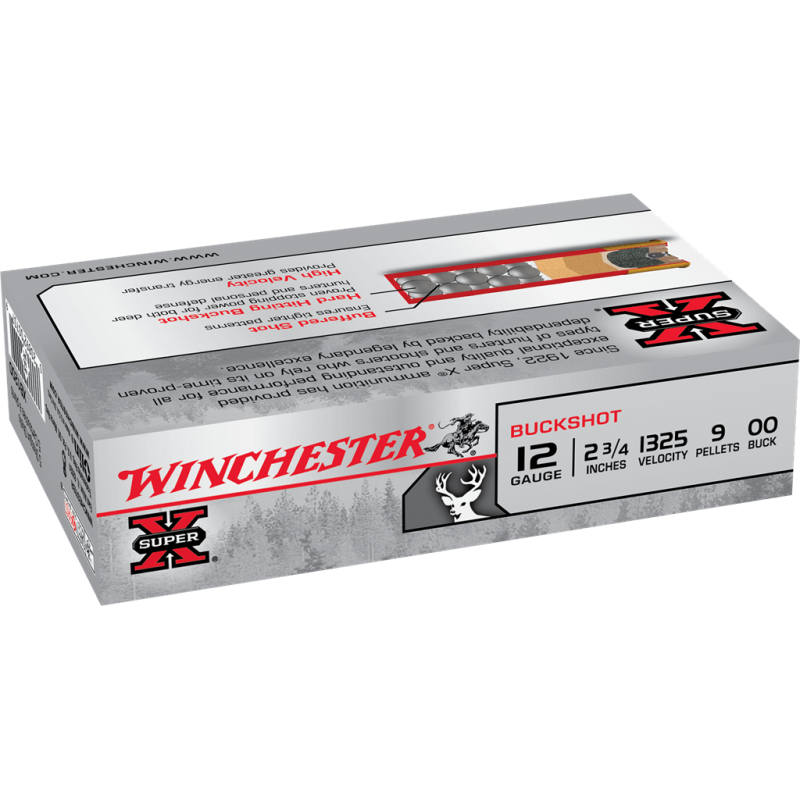 5 cartouches Winchester Super-X Buckshot 9...