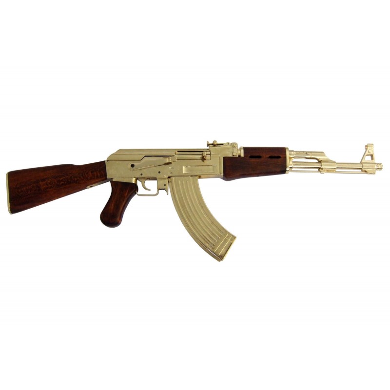 Réplique décorative fusil d'assaut AK-47 doré - Denix