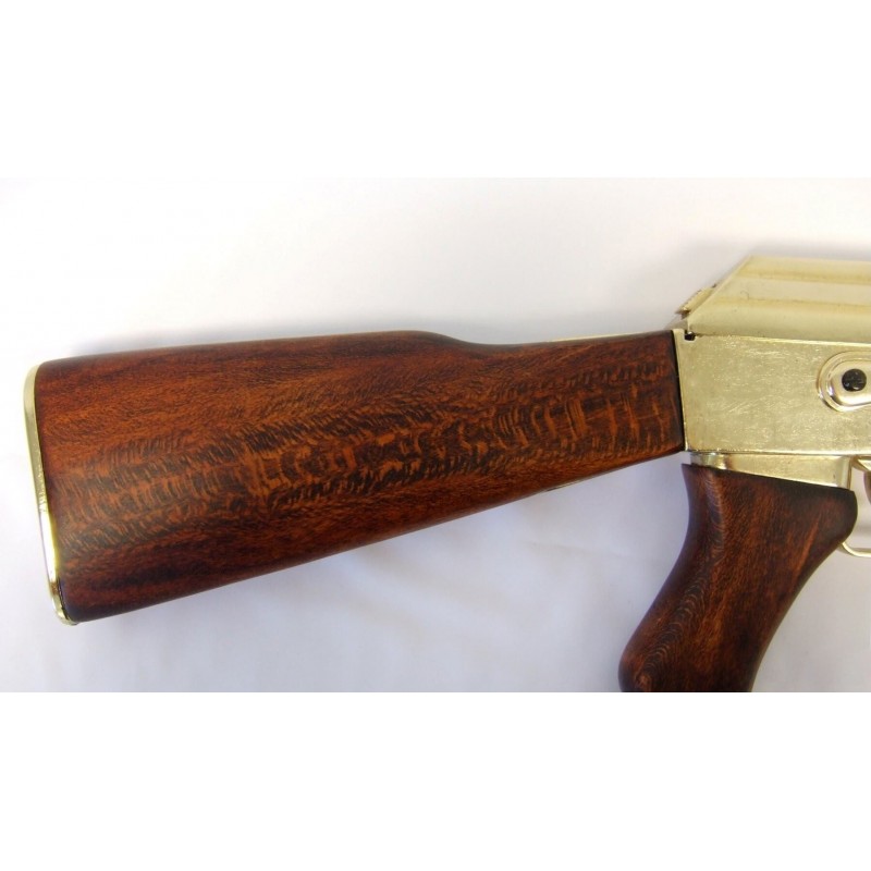 Réplique décorative fusil d'assaut AK-47 doré -...