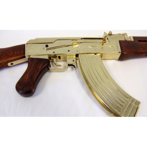 Réplique décorative fusil d'assaut AK-47 doré - Denix