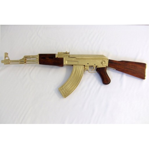 Réplique décorative fusil d'assaut AK-47 doré - Denix
