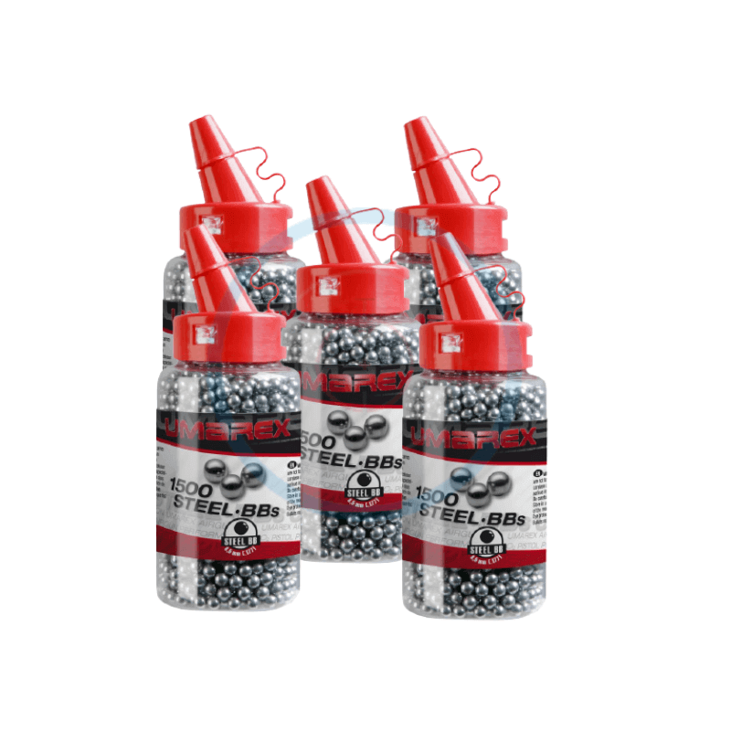 5 pots de 1500 billes acier Umarex CAL 4.5 BBs