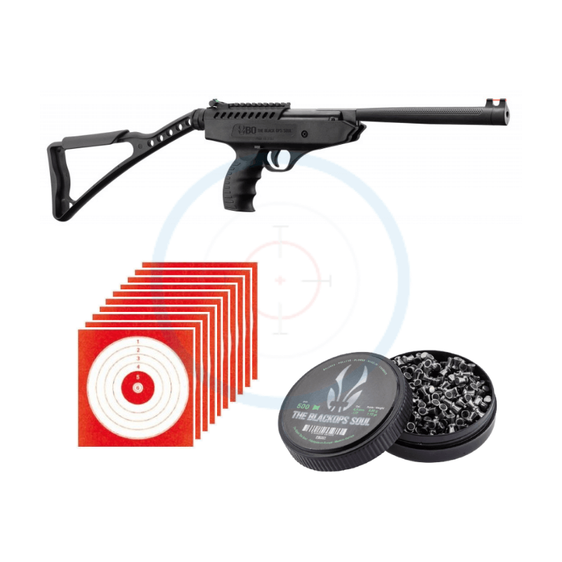 pistolet à air break barrel black ops pro sniper 13.7J  + 10 cibles + 500 plombs plats 4.5