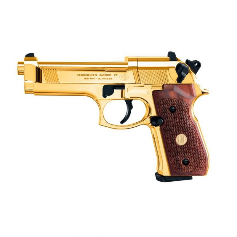 Pistolet Beretta 92FS Finition Or 24 carats - 4.5mm