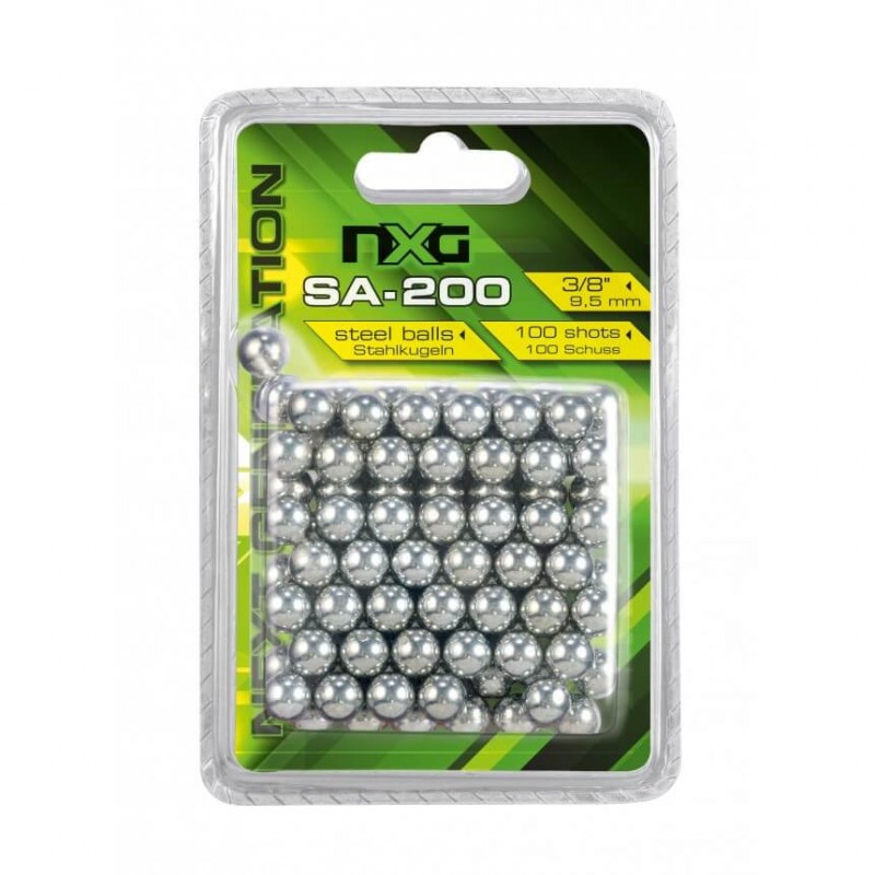100 Billes acier NXG SA-200 - Calibre 9.5mm