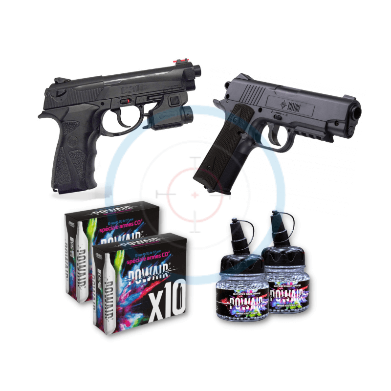 Pack duo Crosman TAC31 et 1911 - calibre 4.5mm
