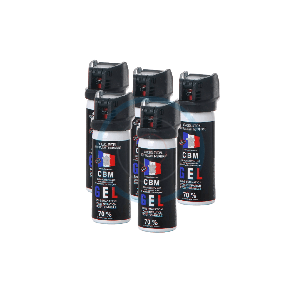 Lot de 10 bombes Lacrymogènes gel cs 25ml IMPACT - Armes de défense/Bombe  lacrymogène - securicount