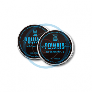 Lot de 2 boîtes de 500 plombs plats POWAIR - calibre 4.5mm