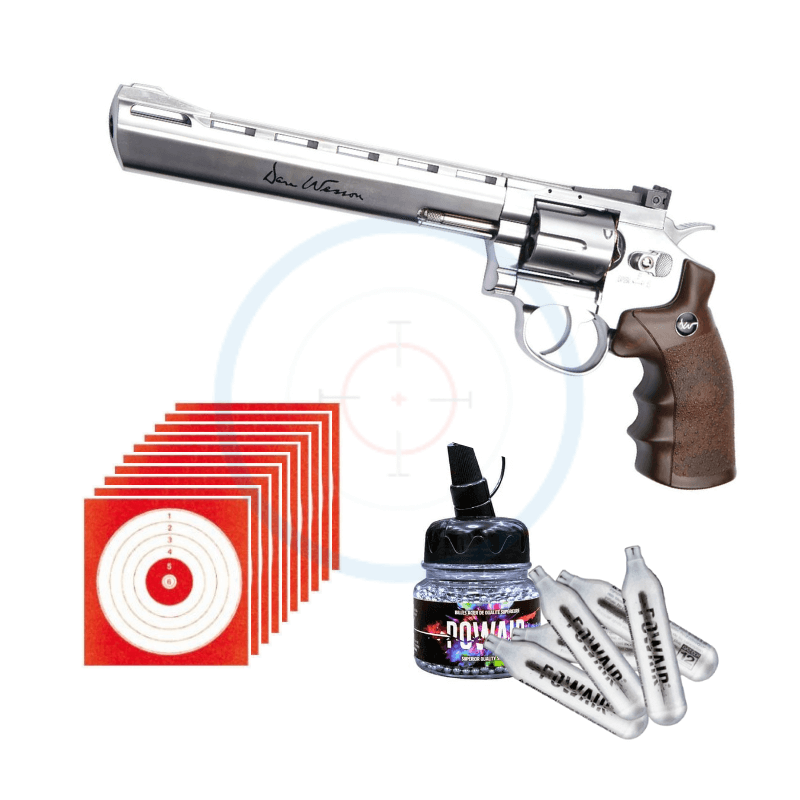 Pack Revolver ASG Dan Wesson 8" Chrome - calibre 4.5mm BBs