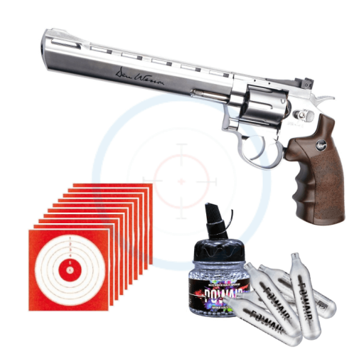 Pack Revolver ASG Dan Wesson 8" Chrome - calibre 4.5mm BBs