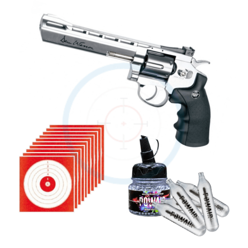 Pack Revolver ASG Dan Wesson 6" Chrome - calibre 4.5mm BBs