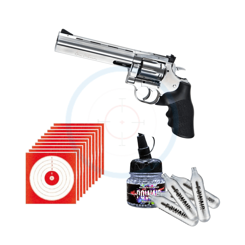 Pack Revolver ASG Dan Wesson 715 6" Silver - calibre 4.5mm BBs