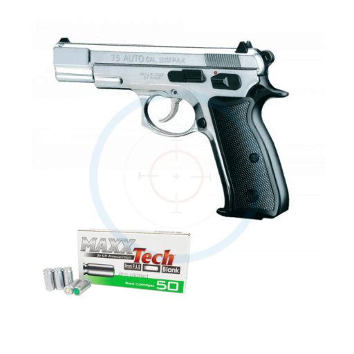 Pack Pistolet à blanc Kimar 75 Chrome - calibre 9mm PAK