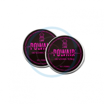 Lot de 2 boîtes de 500 plombs pointus POWAIR - calibre 4.5mm