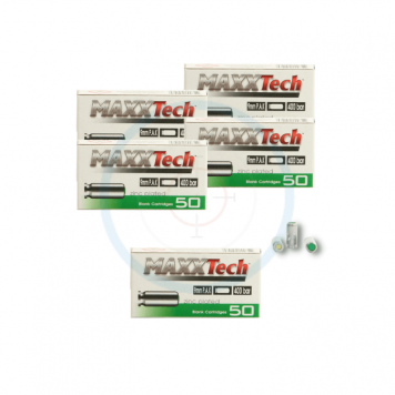 Lot de 5 boîtes de 50 cartouches 9mm P.A.K Maxxtech
