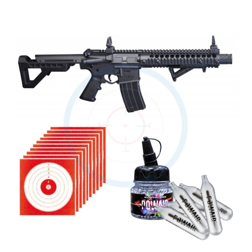 carabine DPMS SBR 4.5 bbs + 1500 billes + 5 co2 + 10 cibles