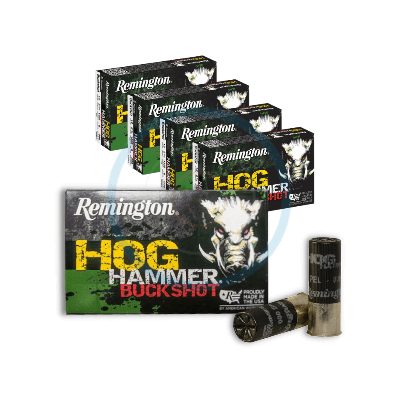 Lot de 5 Boîtes de 5 Remington Hog Hammer 8 grains - cal 12/70