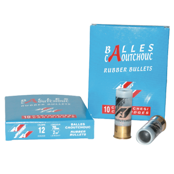 Boîte de 10 cartouches caoutchouc calibre 12