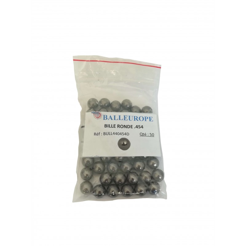 Sachet de 50 balles rondes pour Poudre Noire Calibre 44 - 454