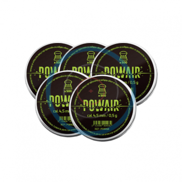 Lot de 5 Boîtes de 500 plombs ronds Powair - calibre 4.5mm