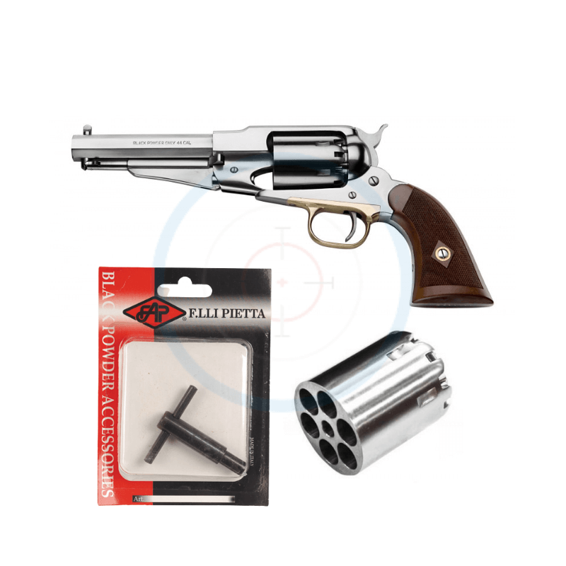 Pack REVOLVER PIETTA 1858 REMINGTON NEW MODEL ARMY SHERIFF CROSSE QUADRILLEE- RGSSH44LC