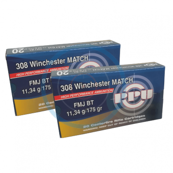 Lot de 2 Boîtes de 20 cartouches Partizan Match FMJ BT -...