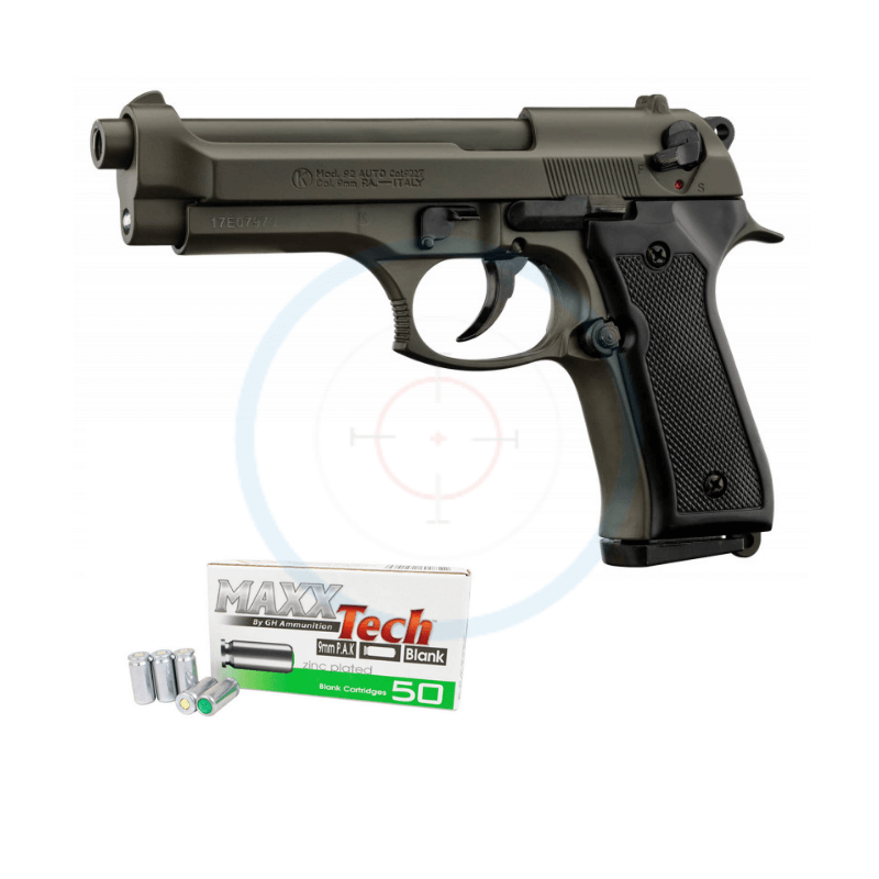 Pack Pistolet à blanc Kimar Chiappa 92 Green - calibre 9mm PAK