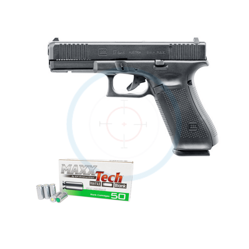 Pack Pistolet à blanc Glock 17 Gen5 - calibre 9mm PAK