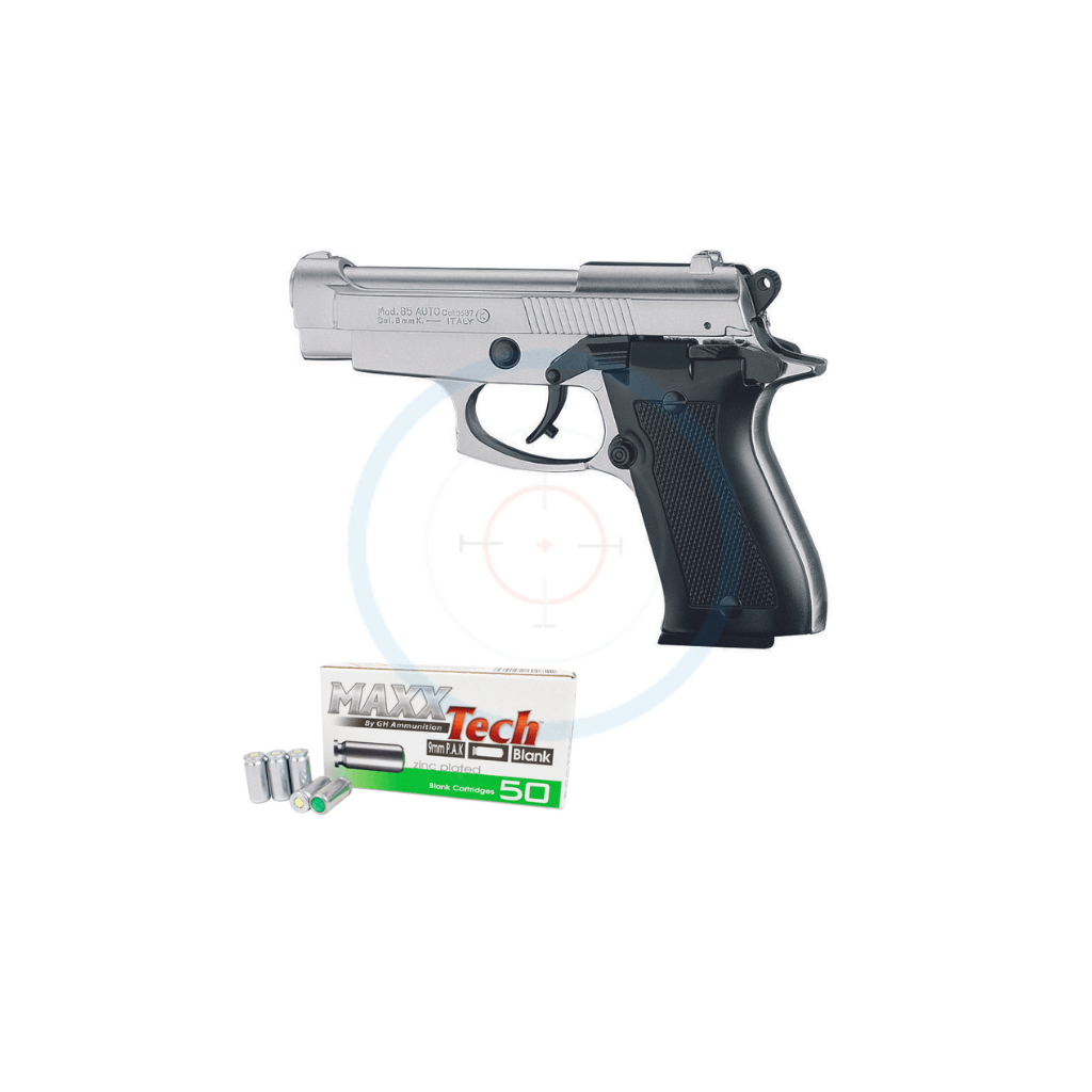 Pack Pistolet à blanc Kimar 85 Chromé - calibre 9mm PAK