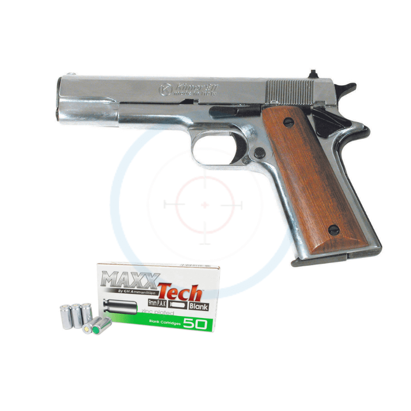 Pack Pistolet à blanc Kimar 911 Chromé - calibre 9mm PAK