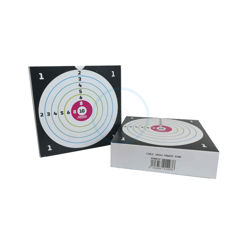 Lot de 200 cibles carton 14x14cm POWAIR