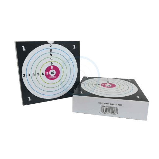 Lot de 200 cibles carton 14x14cm POWAIR