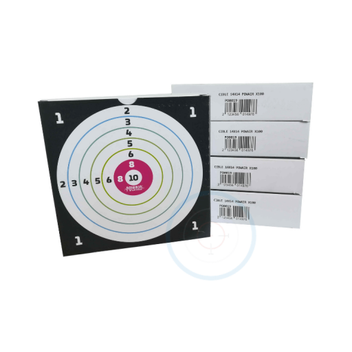 Lot de 500 cibles carton 14x14cm POWAIR