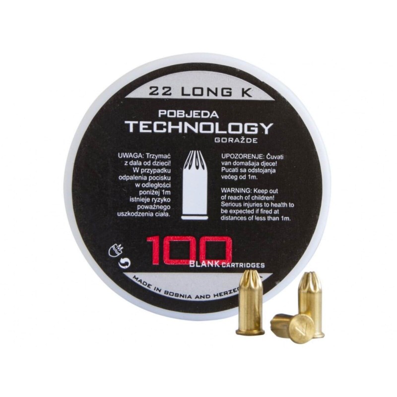 Boîte de 100 balles à blanc MAXXTECH - calibre 22 Long K