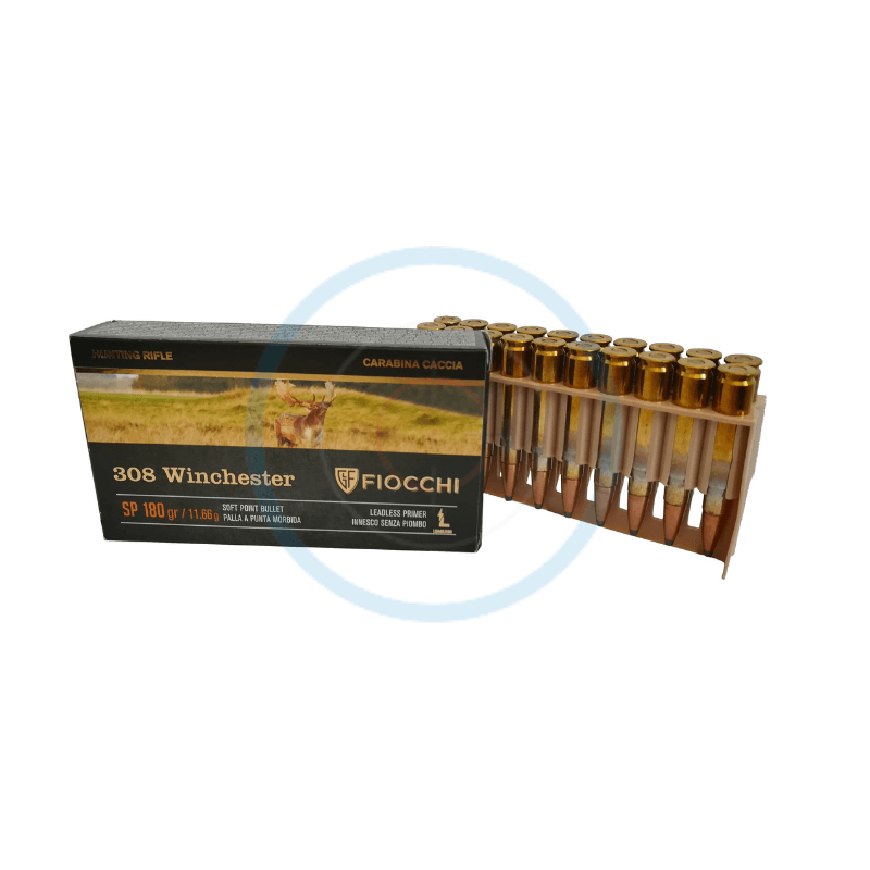 Boîte de 20 munitions Fiocchi Soft Point 180gr - cal 308 Win