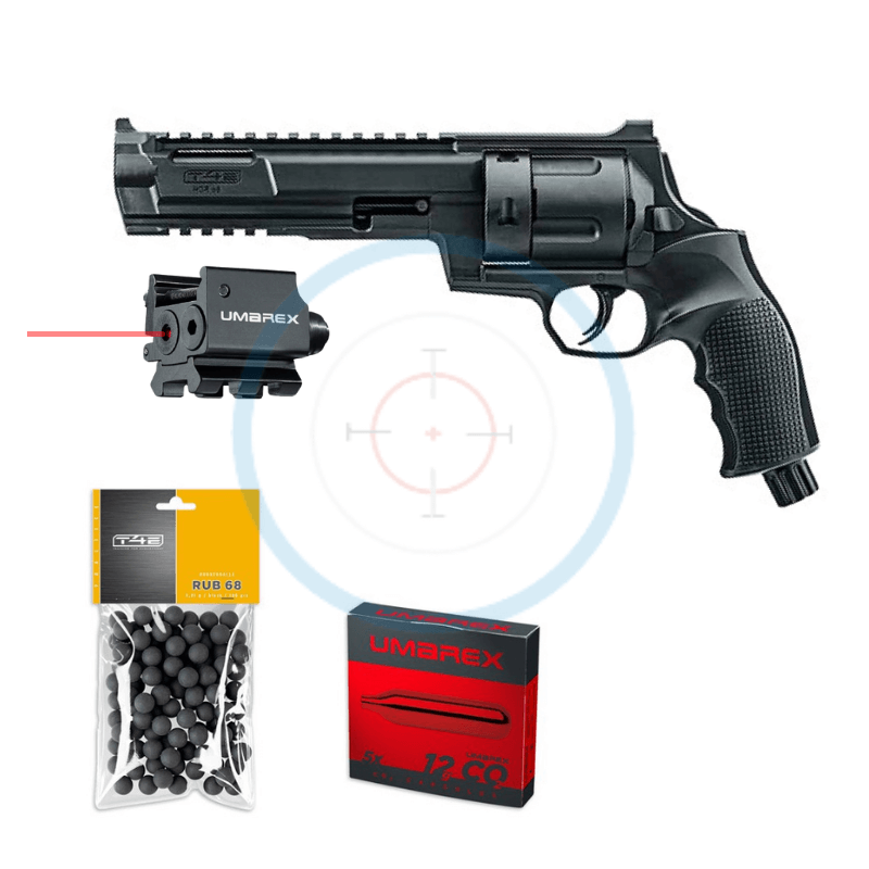 Pack Laser Revolver Umarex T4E HDR68 16 joules - calibre 68