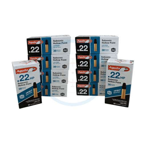 Lot 500 cartouches Aguila Subsonic Hollow Point - calibre 22LR