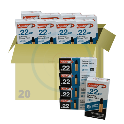 Lot 1000 cartouches Aguila Subsonic Hollow Point - calibre 22LR