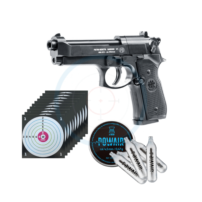 Pack Pistolet Beretta M92 FS Black - calibre 4.5mm
