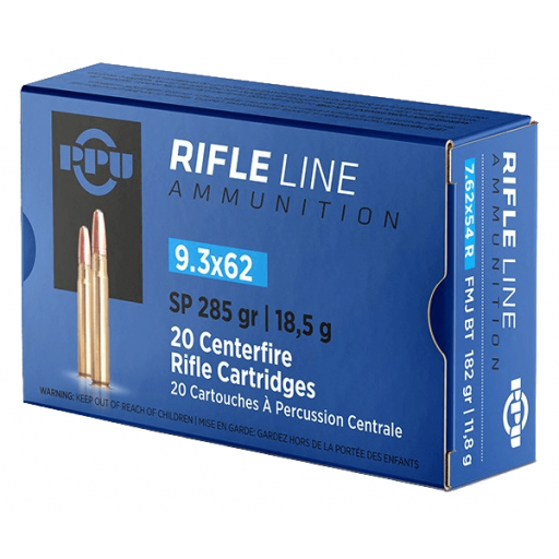 Lot de 5 Boîtes de 20 cartouches Partizan 9,3x62 285 grains 2