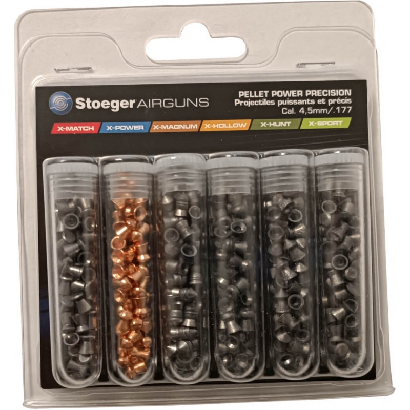 Échantillons de 6 plombs Stoeger - calibre 4.5mm