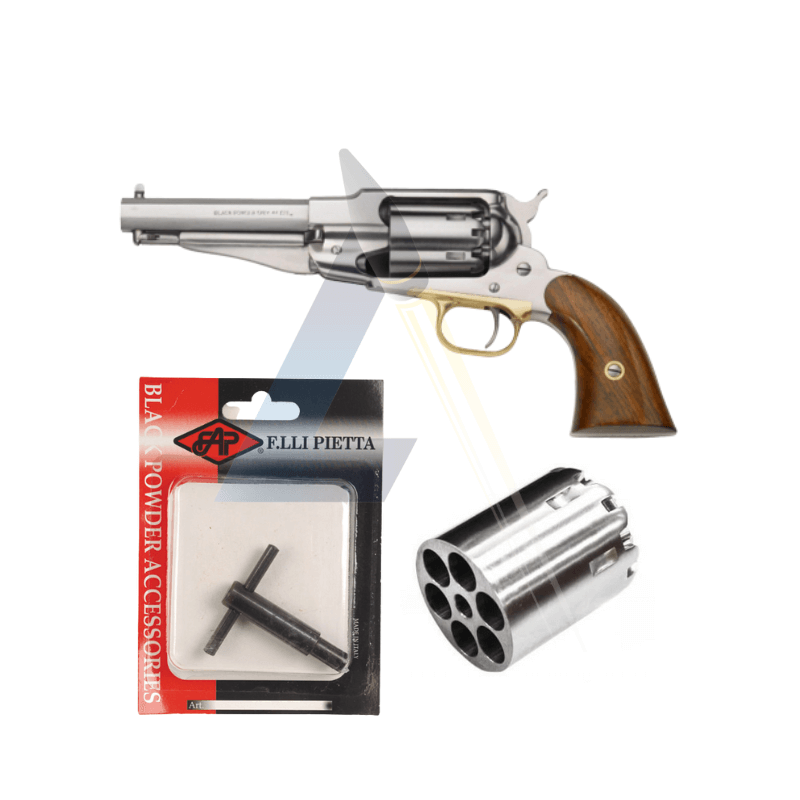 Pack REVOLVER PIETTA 1858 REMINGTON NEW ARMY INOX SHERIFF - RGSSH44