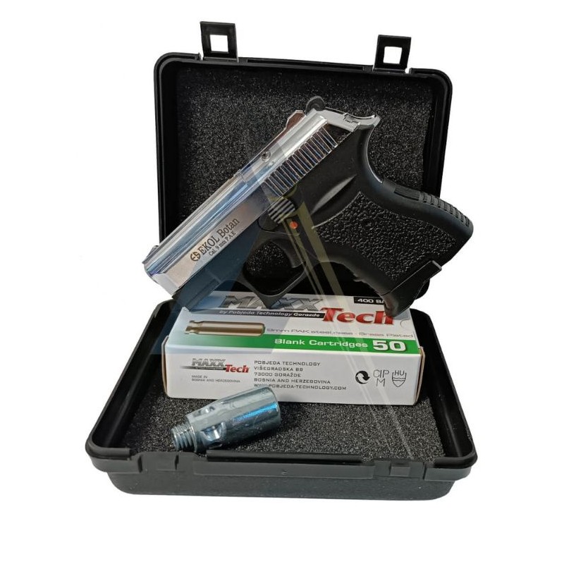 Pack Pistolet Ekol Botan Chromé - calibre 9mm PAK