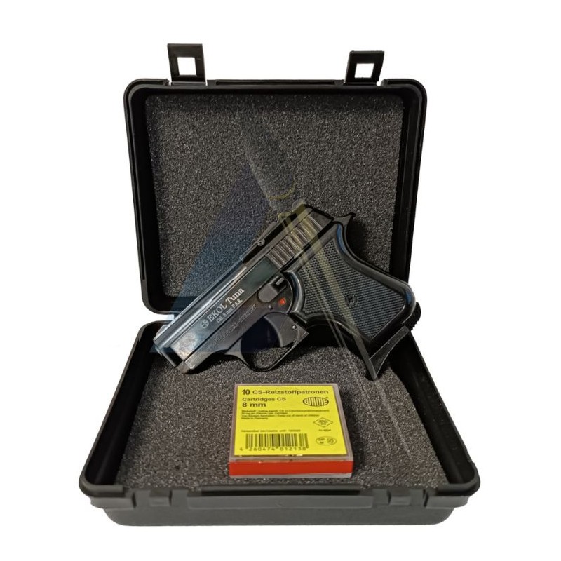 Pack Lacrymo Pistolet Ekol Tuna Black - Calibre 8mm PAK