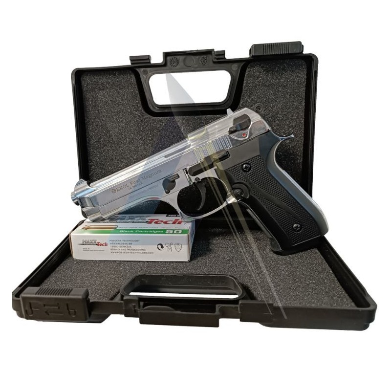Pack Pistolet Ekol Firat Magnum Chromé - calibre 9mm PAK